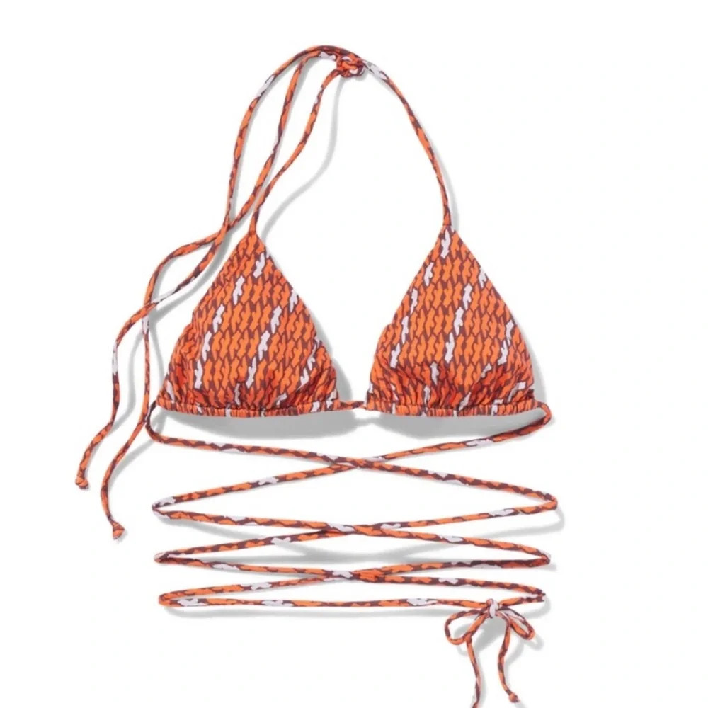 Inamorata Las Olas Bikini Top Rustic Brown Stripe Size XS